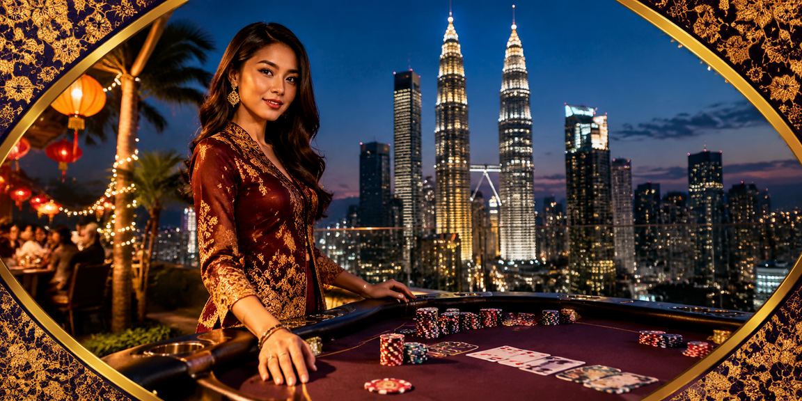 Permainan poker bergaya batik Kuala Lumpur menggambarkan meja kad yang mendebarkan di 77judi